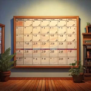 calendário na parede